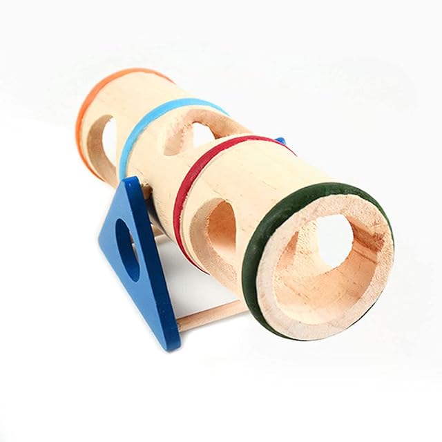 Foto 3 de 7 de ANCLLO Hamster - Túnel de madera para hacer ejercicio con forma de hámster con plataforma de juego…
