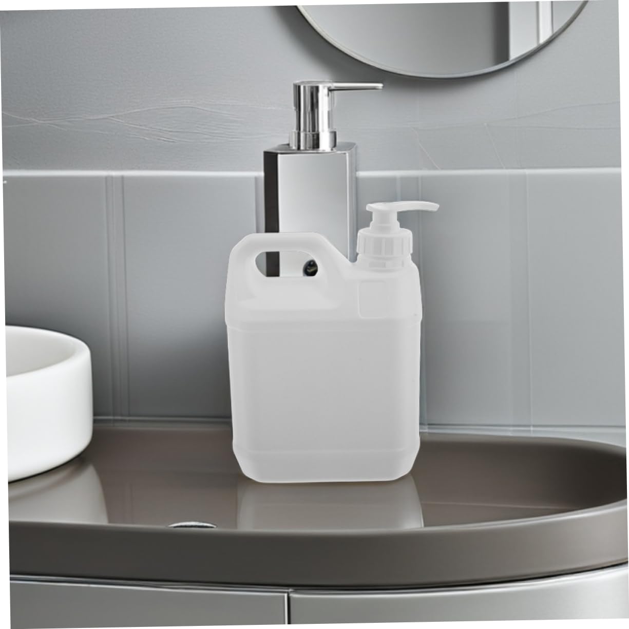 Bottiglie con Erogatore Pompa per Shampoo e Bagnoschiuma Capacità Grande 3 Pezzi in Plastica Ricaricabili per Viaggi e Famiglie