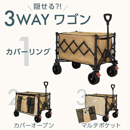 ライシン アウトドアワゴン Cシリーズ カバー 一体型 ジャストサイズ 84L LS-ELD-W207 の商品画像 2