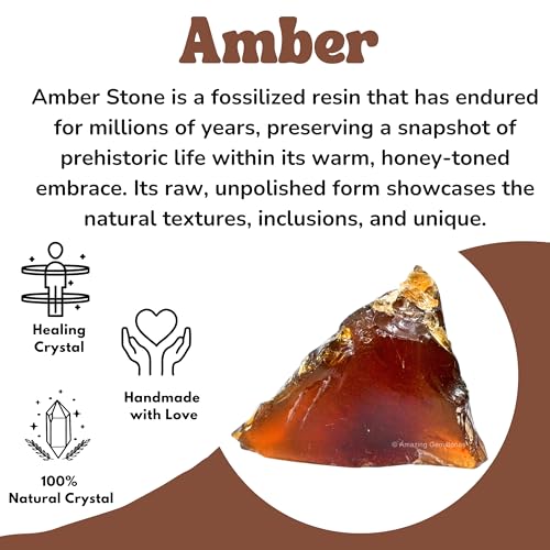 Image of Amazing Gemstone Amber Raw Crystals and Healing Stones, Natural Rocks for Tumbling - DIY Raw Stones and Crystals, 2 Pieces
