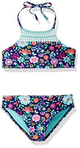 Angel Beach Girls High Neck Bikini Swim Set with Crochet