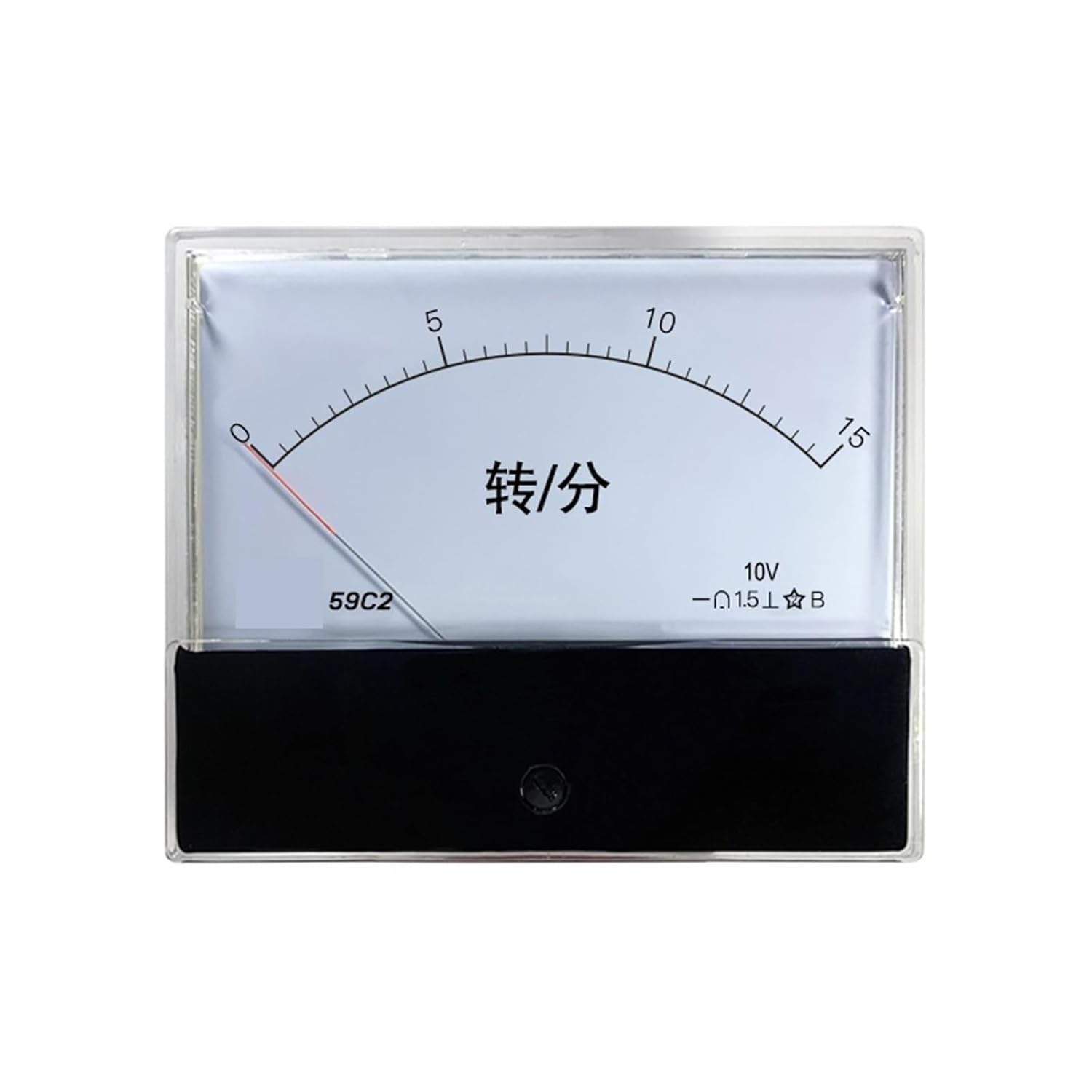 59c2 DC Tachometer 1500 to 1000 Meter Voltmeter RPM Rmin Mmin Pointer Dc10v 1Pcs(DC15R 10V)