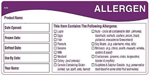 DayMark allergy storage labels 50mmx100mm 500 labels per roll.