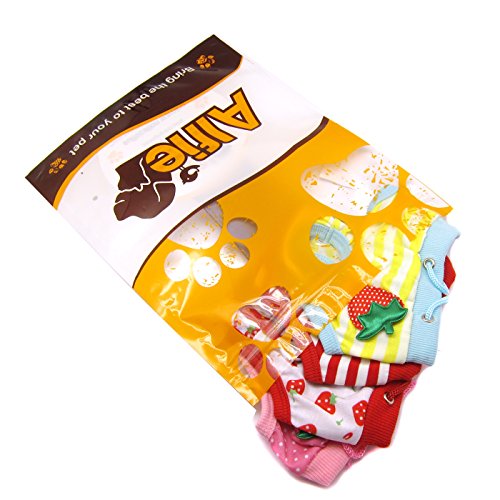 Alfie Pet - Torri Diaper Dog Sanitary Pantie 4-Piece Set - Size: L (For Small Girl Dog Breeds) #TOP1
