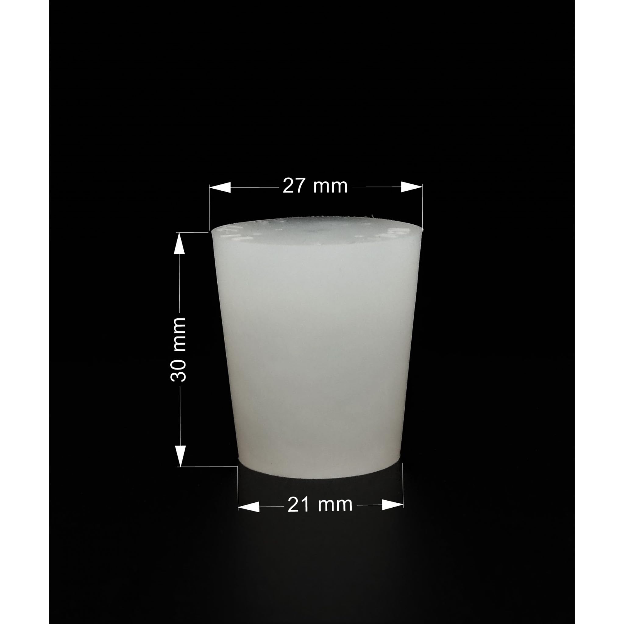 Tappo conico in silicone per flaconi e fiale (27/21 mm)