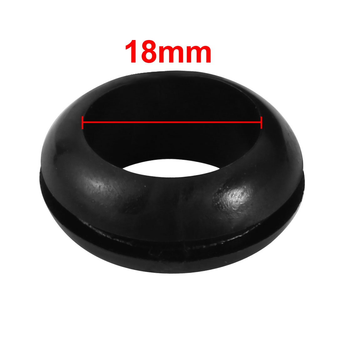 Sourcingmap 5pcs Wire Protective Grommets Black Rubber 18mm Double Sided Grommet - Image 3