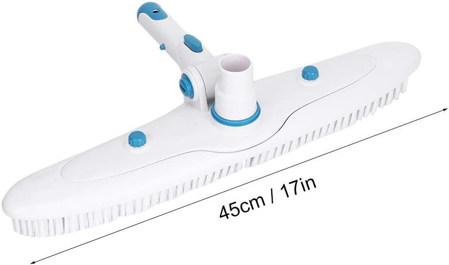 Generic Pool Brush Accessory Removable Vacuum Cleaner Dirt Brush Adjustable Handle Angle Deep for Swimming Pool Maintenance Polyethylene Nylon 45cm 17in