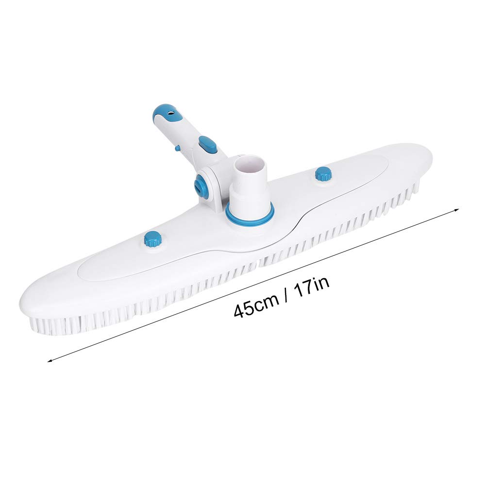 Zdejmowana szczotka do basenu, regulowany kąt, szczotka do czyszczenia basenu o doskonałej zdolności czyszczenia do pielęgnacji basenu, nylon polietylenowy, 45 cm, 17 cali, 653 g