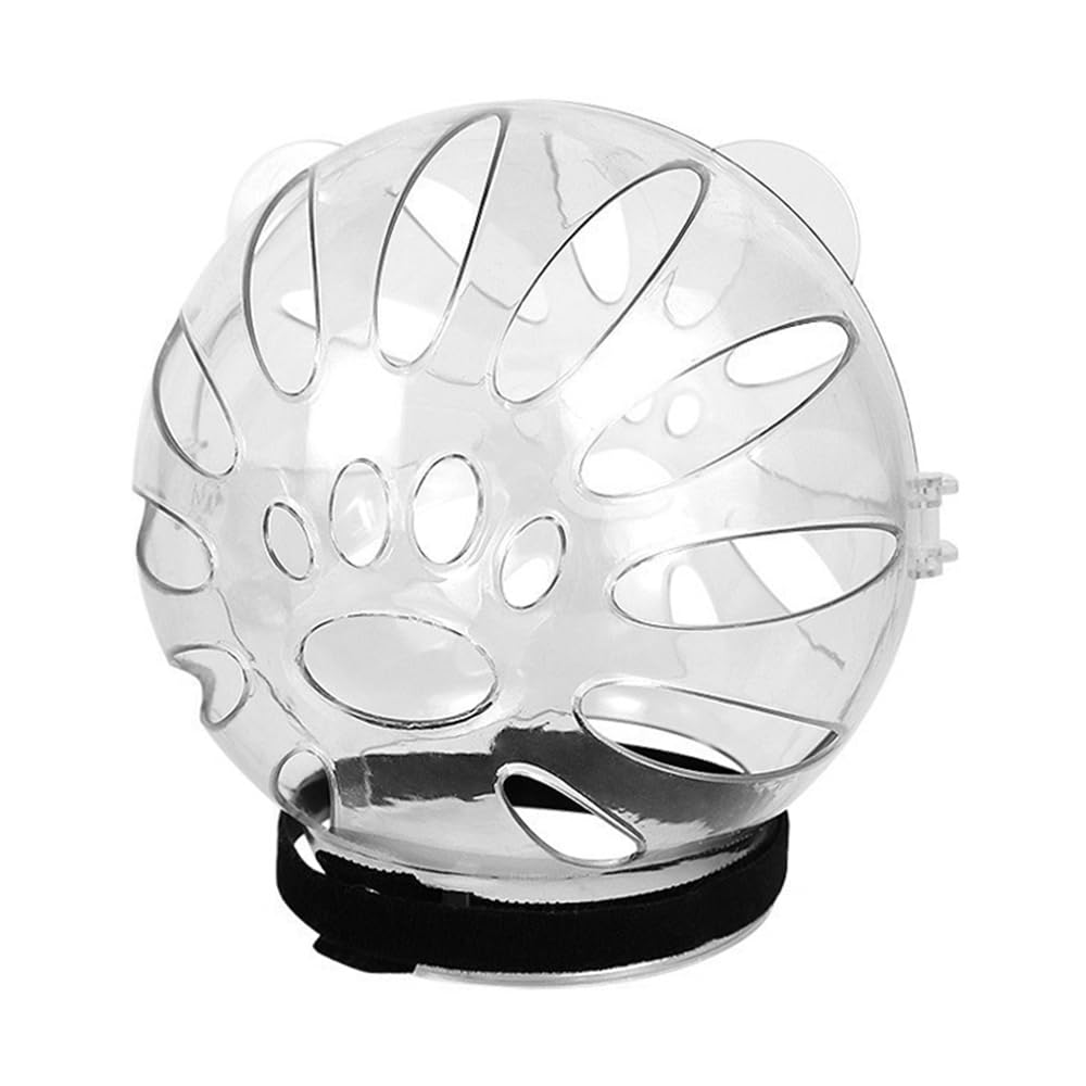 Casque à bulles respirant Cat avec couvre-pattes en silicone, capuche réglable en plastique pour chat rose, coupe des ongles pour le bain et le rasage