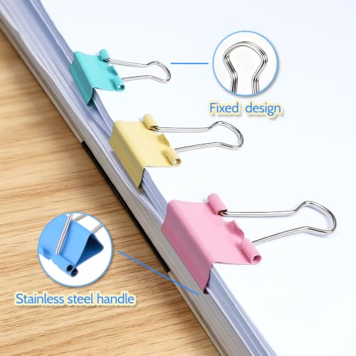 Sopito 300pcs Paper Clips, Binder Clips & Rubber Bands, Colored Set