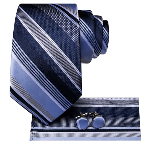 Image of Hi-Tie Men 63inches Tie Set Extra Long Necktie Paisley Tie Pocket Suqare Cufflinks Big and Tall Men Tie