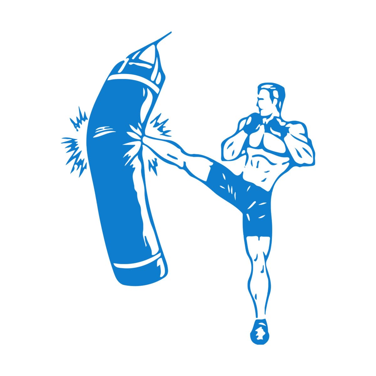 Lettering Decals Taekwondo Fighting Boxing Sport Gymnasticsnasium People Life 81x100.2cm Waterproof Extra Large Blue — image 1