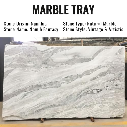 Image of Koville African Natural Marble Decorative Tray, 12 inchx6 inch - Countertop Organizer, Catchall Tray for Perfume, Candles, Jewelry