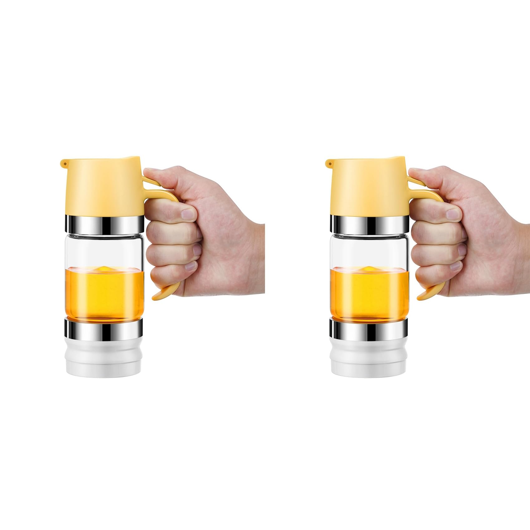 Hndhbfgrt 2X Honey Dispenser Jar, 10 Oz No Drip Glass Honey Dripper with Handle, Honey Syrup Dispenser for Bread, Coffee or Tea