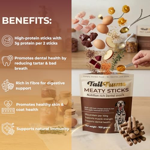 Image of Dog Sticks | Chicken Meaty Sticks 450g | Healthy Dog Food | Freshly Baked Dog Treats | All Natural & Preservative Free | Dog Dental Stick | Human-Grade Ingredients | All Breeds |