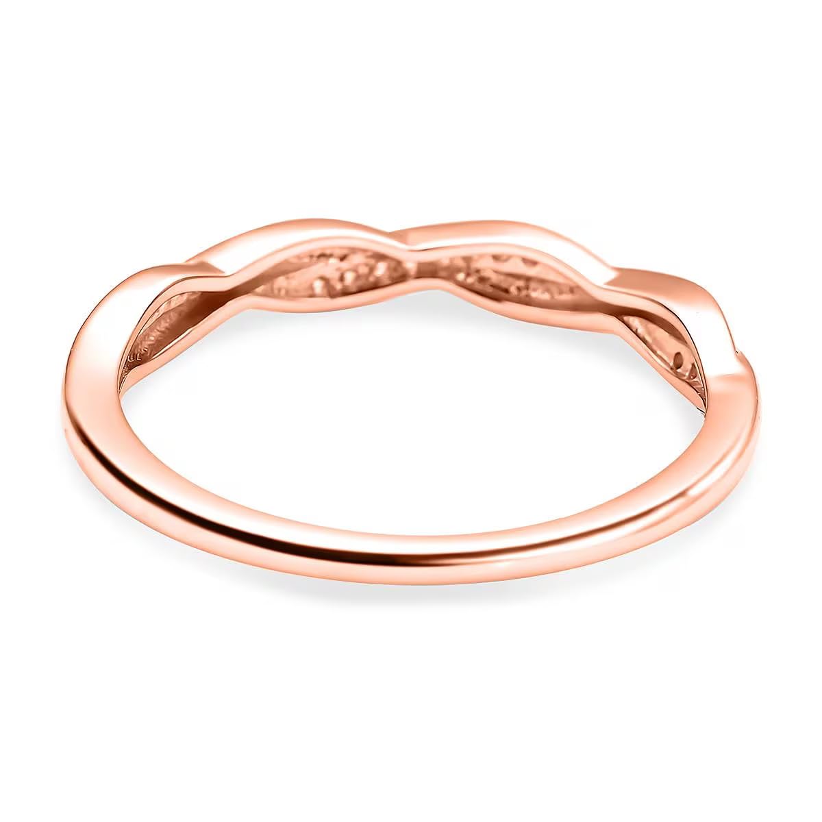 TJC Anillo cruzado de circonita cúbica blanca para mujer en oro rosa, oro amarillo, plata de ley 925 chapada en rodio, banda de amistad con engaste de garras, peso de 1,7 gramos