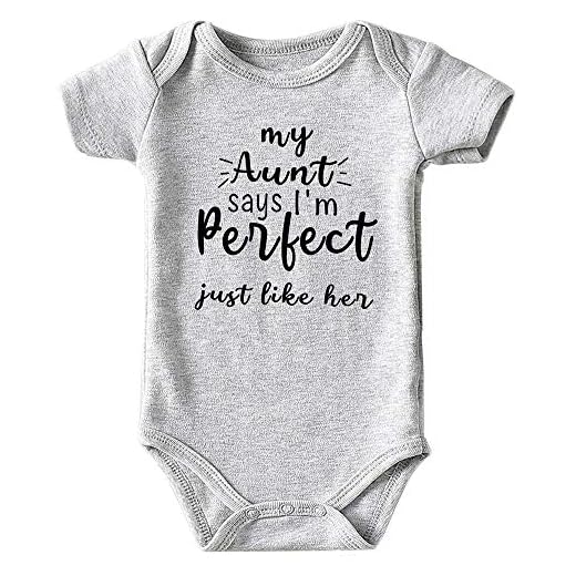 Like Aunt Perfect Baby Boy Clothes Unisex Funny Baby Girl Onesies 0-3 months (gray,6-9M)