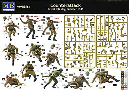 Amazon.co.jp: 1/35 マスターボックス ソ連 赤軍歩兵突撃シーン1941年