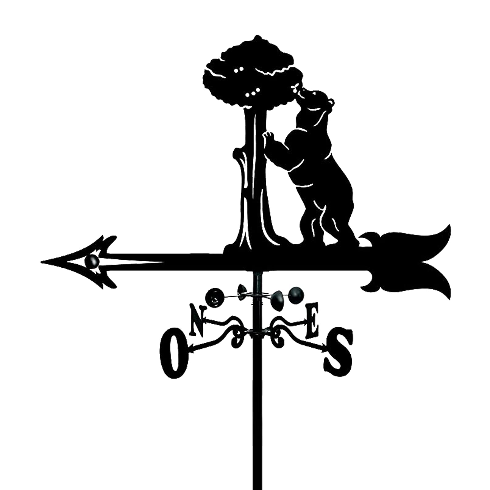Girouette ours silhouette art indicateur direction vent jardin