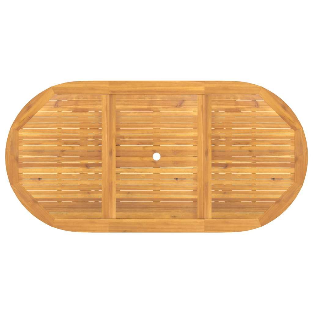 Tavolo da giardino allungabile in legno di teak massiccio, 110-160 x 80 x 75 cm, con foro per ombrellone per terrazze e giardini