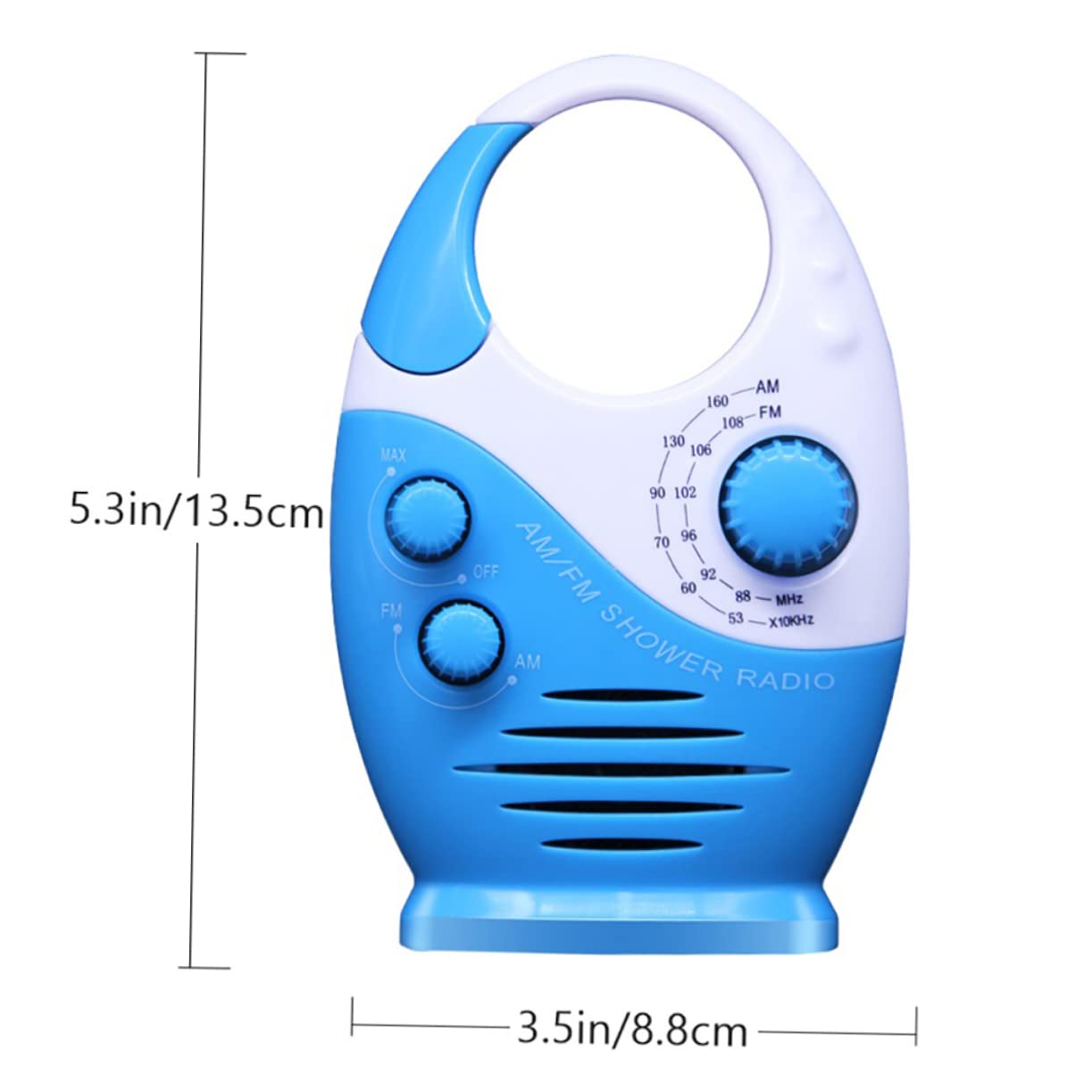 Radio de Ducha Portátil Altavoz Abs y Orificio para Colgar, Mini Radio Am/FM Adecuado para Cocina y Viajes de Negocios