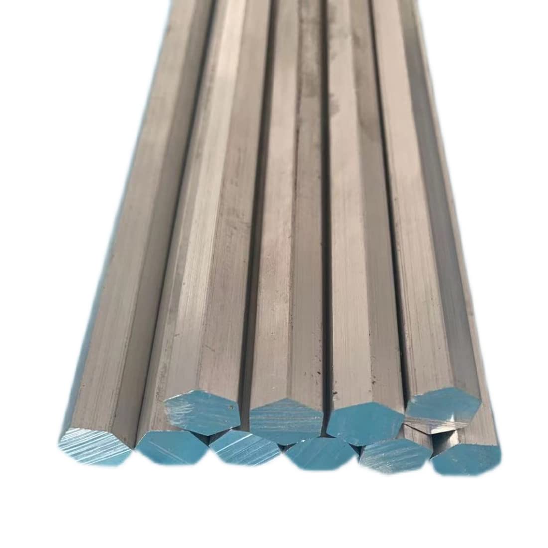 Lot de 2 barres hexagonales en aluminium 6061 – Tige en métal légère et robuste, pour projets de bricolage et travaux manuels. 10 mm x 500 mm