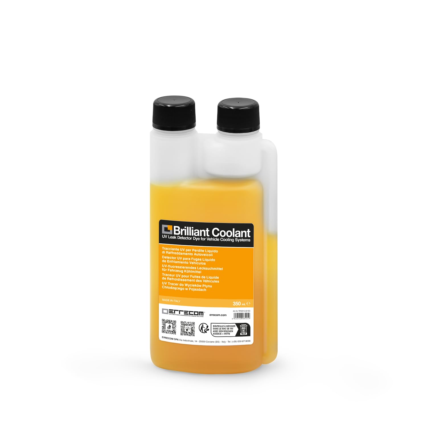 ERRECOM Brilliant Coolant – 350 ml, Car Radiator Coolant Cooling System UV Leak Detector Dye