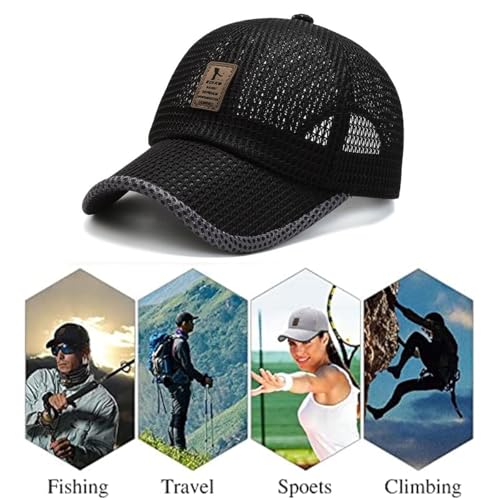 Image of stablerice 4 /6 Pieces Men's Mesh Flat Cap Breathable Summer Newsboy Hat for Men Ivy Cap Cabbie Flat Cap Boinas para Hombre