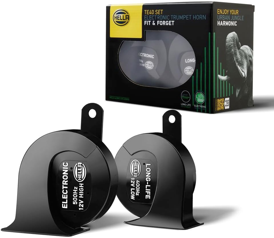 TRUMPET HORN KIT BOX BLACK 12V LONG LIFE TE40 007728981