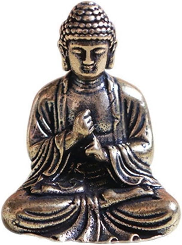 Elzhan Mini Small Meditation Buddha Statue Hand Painted Yoga Figurine Collectible Craft Feng Shui Sculpture Decor for Home Office Shelf Desktop Products