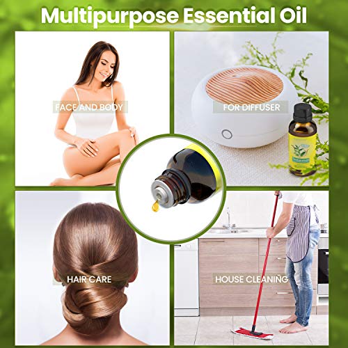 Teebaumöl 100% Reines und Naturrein, 60ML Tea Tree Oil Anti Pickel, Akne, Warzen und Andere Hautprobleme, Vegan Teebaum Ätherisches Öl für Unreine Haut, Gesicht, Kopfhaut und Haare
