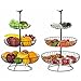 Hanobe Porta Frutta Carrello Portafrutta: a 3 Livelli Grande Decorazione Porta Frutta da Tavolo Cucina Set di 2 Cestino di Filo Metallico Conservazione di Verdure Porta Frutta a Livelli Organizzatore