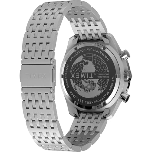 Image of TIMEX Waterbury Traditional Analog Silver Round Dial & Silver Stainless Steel Bracelet Band Water Resistant Men's Wrist Watch - TW2Y18700IK