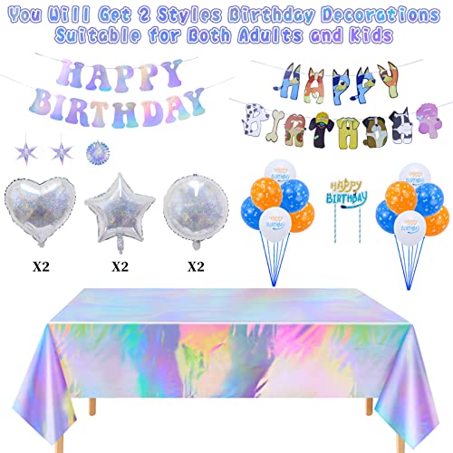 Unicorn Element Iridescent Birthday Decoration Set - With Iridescent Happy Birthday Banners, Ornaments, Cake Topper, Balloons And Tablecloth For Kids Adult Iridescent Birthday Party Supplies #TOP1