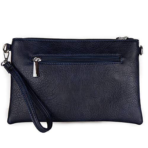 Pochette donna blu piccola borsa a mano borsetta
