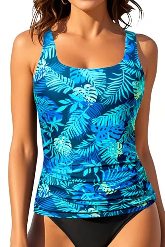 Image of Aqua Eve Tankini Tops for Women Swimwear Top Only Tummy Control Bathing Suit Top No Bottom (Available in Plus)