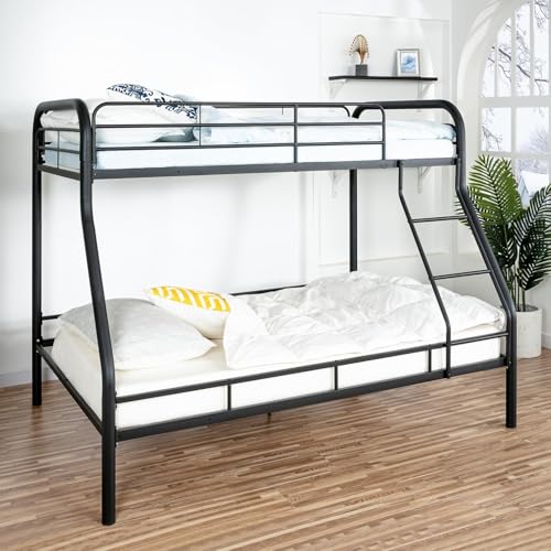 Naomi Home Toddler Bunk Beds with Stairs, Twin Over Full Metal Bunk Bed for Kids & Toddlers, Low...
