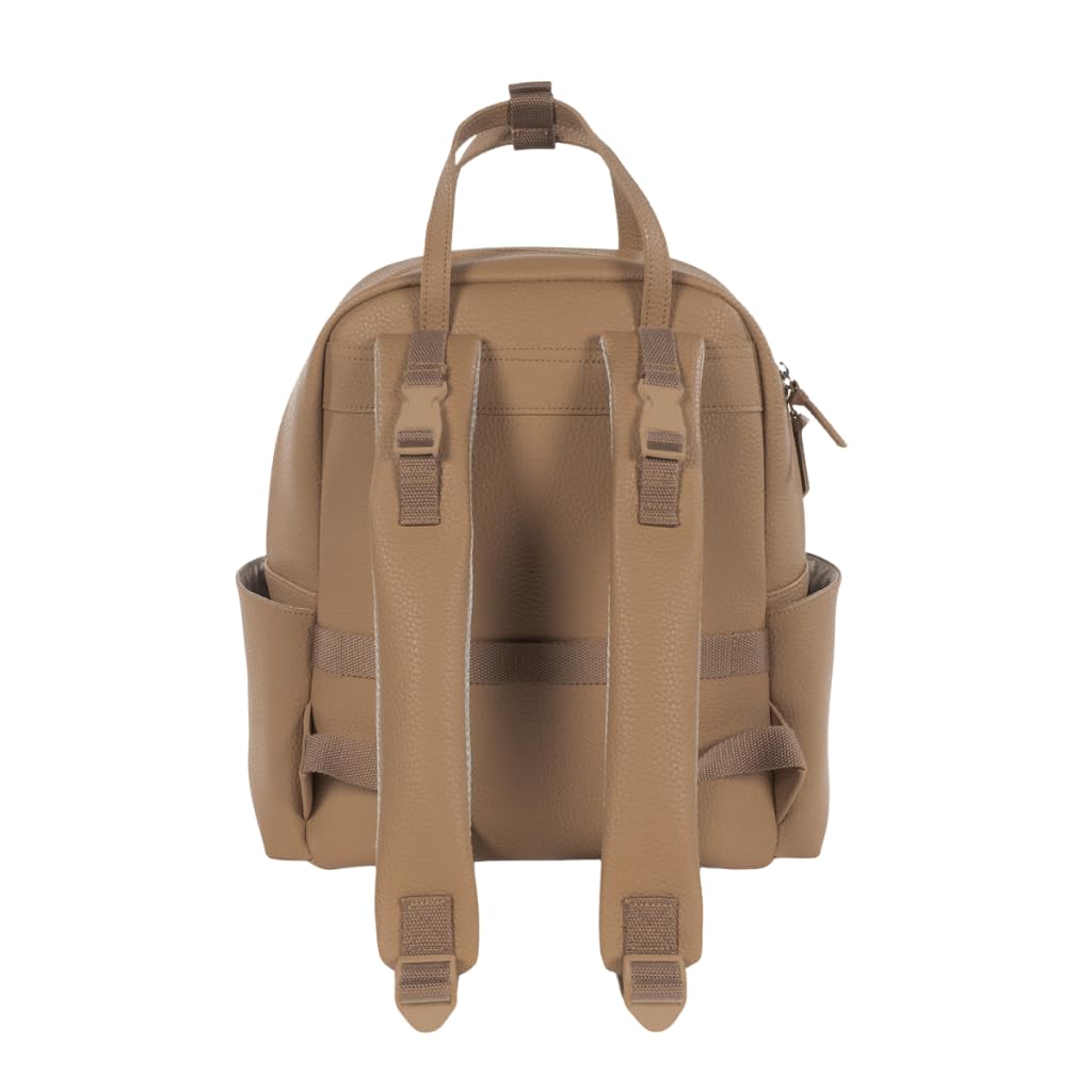 Zaino con fasciatoio passeggino nascita Modello ICON in simil pelle lavabile in lavatrice a 30° in varie colorazioni. Borsa fasciatoio nascita per passeggino (Caramello)
