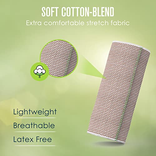 Houseables Elastic Bandage Wrap 6 Inch, Chest Compression Wrap, Compression Bandage, Cotton, for Legs, Lymphedema, Women, Men, Medical, Knee, Ankle, Arm, Foot, Hand, Injury, Reusable, 13’-15’, 2 Pack - Image 5