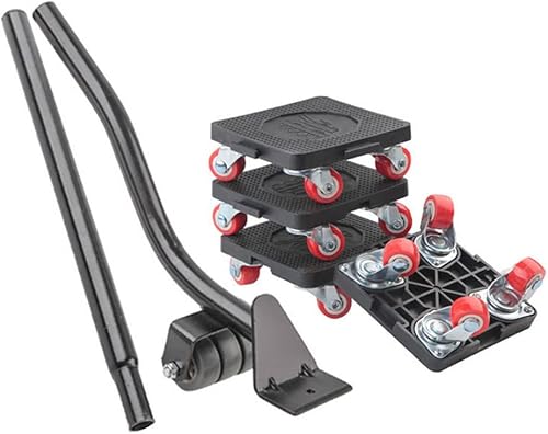 4 unidades de ruedas de movimiento de muebles con elevador extensible, ruedas de rotación de 360, capacidad de 660 libras (4 ruedas de plástico)