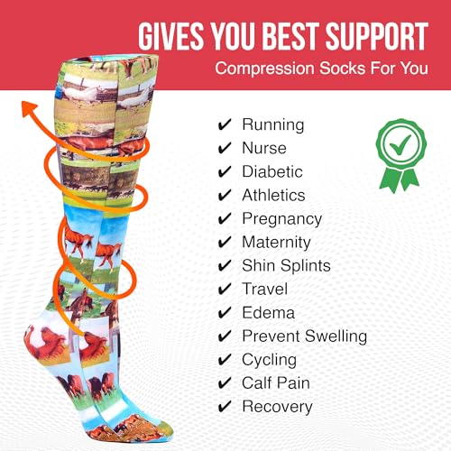 Image of Celeste Stein Therapeutic Graduated Women Compression Socks, Diabetic Socks For Womens, 8-15 mmHg For Regular Calf