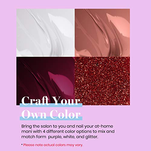 Beetles Dark Burgandy Plum Gel Nail Polish Set - 4 Colors Glitter Metallic Beige White Gel Polish Kit Nail Gel Polish Soak Off Led Lamp Gel Nail Kit Vanish Manicure Diy Home Holiday #TOP2