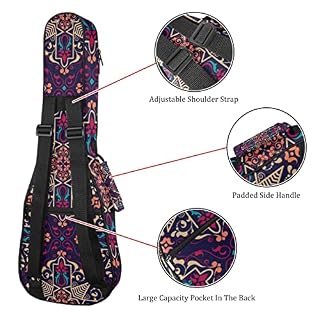 Housse pour ukulélé Mandala violet 10 mm avec rembourrage épais 53,3 cm avec sangles réglables pour concert soprano… - Les Beatles, Paul McCartney, John Lennon, RIngo Starr, George Harrison Housse pour ukulélé Mandala violet 10 mm avec rembourrage épais 53,3 cm avec sangles réglables pour concert soprano… – Image 3