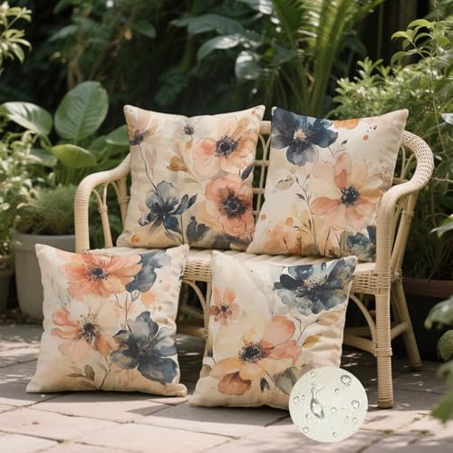 Housse coussin extérieur imperméable rose 30x30 lavable avec zip invisible - 3