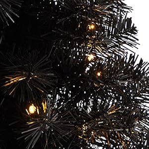Nearlynatural2ftblackartificialchristmastreewith35ledlightsand72bendablebranches Urban Country Home Decor Nearly natural 2ft black artificial christmas tree with 35 led lights and 72 bendable branches urban country home decor