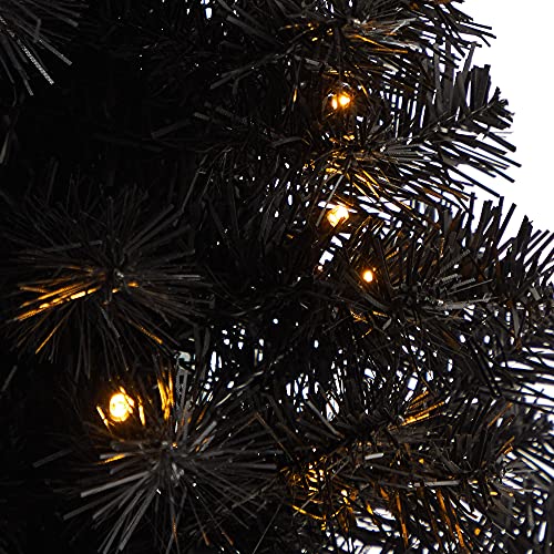 Nearlynatural2ftblackartificialchristmastreewith35ledlightsand72bendablebranches Urban Country Home Decor Nearly natural 2ft black artificial christmas tree with 35 led lights and 72 bendable branches urban country home decor
