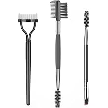 Dual-Ended Eyebrow Brush and Spoolie, Professional Angled Brush for Powder, Pencil, and Pomade, with Soft Lash Comb and Brow Groomer - 2 Pack for Precise Shaping and Natural Brows
