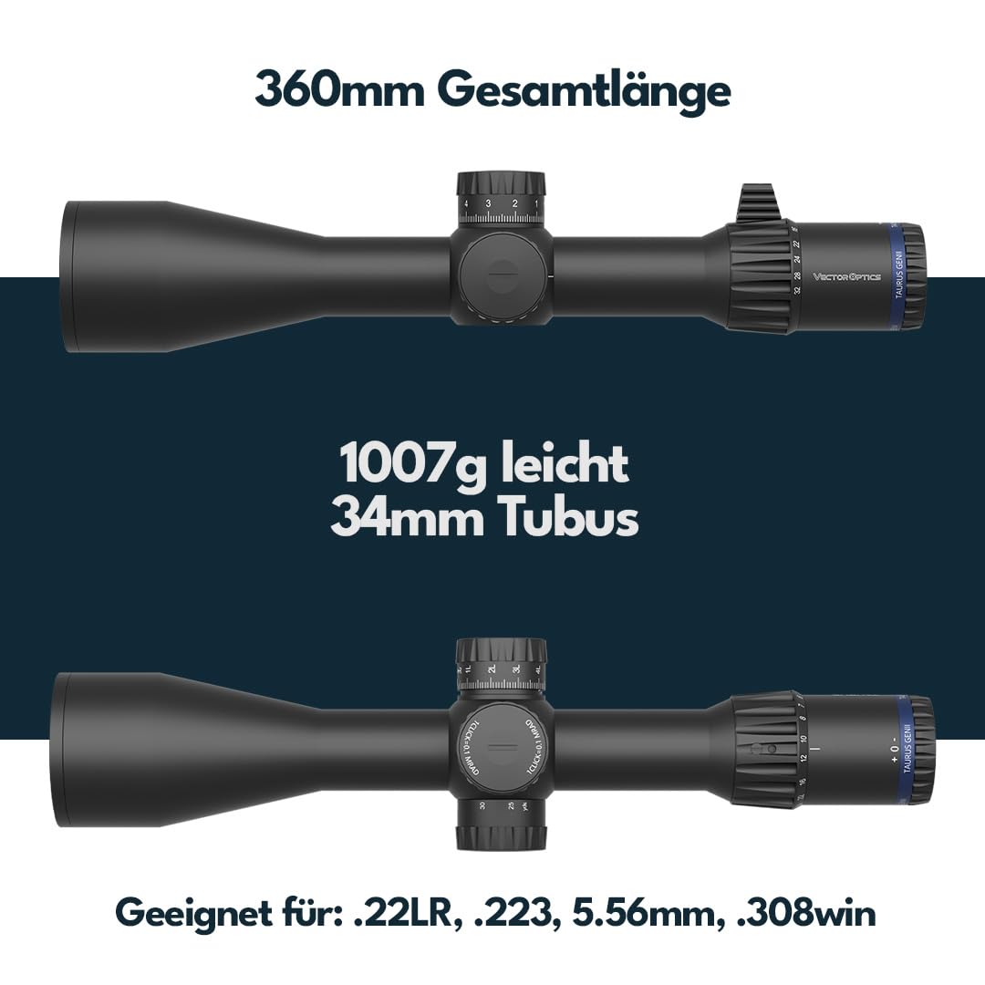 Vector Optics SCFF-34 Taurus Gen II 4-32x56 FFP - Cannocchiale per sport, airsoft e caccia, fucile ad aria compressa, visiera bersaglio, cannocchiale per fucile, scopa rifle