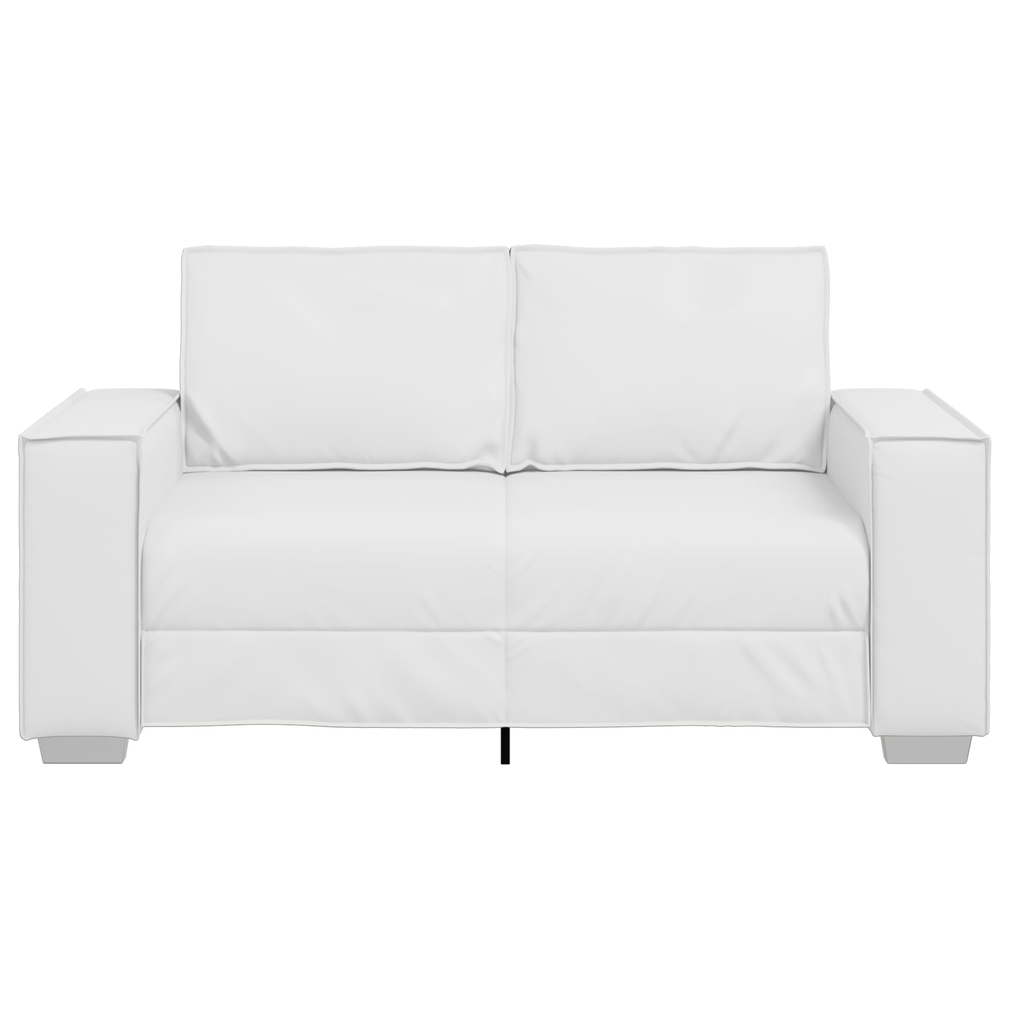Werkzeugfreie Montage Couches Sofa 2-Sitzer Weiß 120 cm Kunstleder