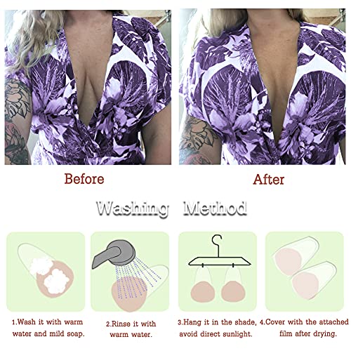 Sticky Bra 1 Pair Push Up Adhesive Bra Invisible Lift Up Bra Strapless Backless Silicone Bra For Breast Lift (A/B/C, 1 Pair A-Skin) #TOP6